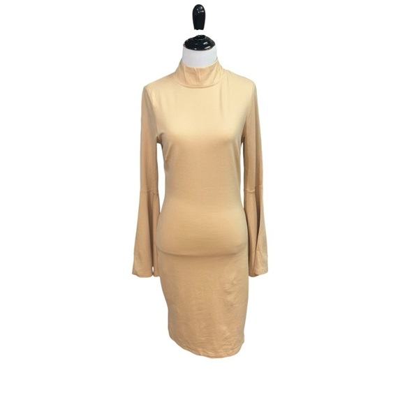 VENUS Women's M Medium Bodycon Mini Dress Flutter Sleeves Mock Neck Long Sleeves - Picture 2 of 9